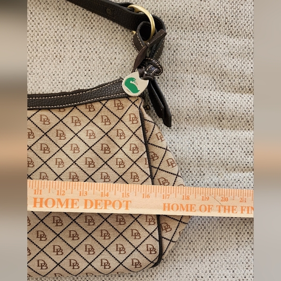 Dooney & Bourke Brown All Over Logo Shoulder Bag - Picture 8 of 12